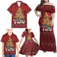 Funny Kiwi Bird Xmas Tree Family Matching Off Shoulder Maxi Dress and Hawaiian Shirt New Zealand Tribal Christmas Spirit LT9 - Polynesian Pride