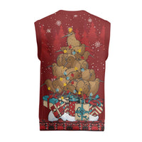 Funny Kiwi Bird Xmas Tree Christmas Knitted V-Neck Vest New Zealand Tribal Christmas Spirit - Polynesian Pride