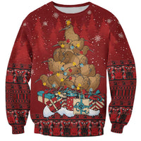 Funny Kiwi Bird Xmas Tree Sweatshirt New Zealand Tribal Christmas Spirit - Polynesian Pride