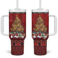 Funny Kiwi Bird Xmas Tree Tumbler With Handle New Zealand Tribal Christmas Spirit - Polynesian Pride