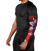 Funny Santa Riding Shark Arm Sleeves Polynesian Tribal Christmas Spirit - Polynesian Pride