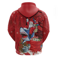 Funny Santa Riding Shark Hoodie Polynesian Tribal Christmas Spirit LT9 - Polynesian Pride