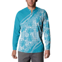 Hawaii Breadfruit Palaka Button Sweatshirt Polu Maile Lei LT9 - Polynesian Pride