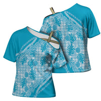 Hawaii Breadfruit Palaka Cross Shoulder Shirt Polu Maile Lei LT9 - Polynesian Pride