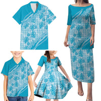 Hawaii Breadfruit Palaka Family Matching Puletasi and Hawaiian Shirt Polu Maile Lei LT9 - Polynesian Pride