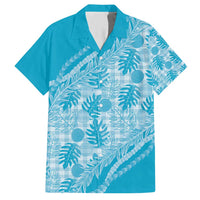 Hawaii Breadfruit Palaka Family Matching Short Sleeve Bodycon Dress and Hawaiian Shirt Polu Maile Lei - Polynesian Pride