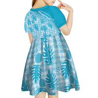 Hawaii Breadfruit Palaka Kid Short Sleeve Dress Polu Maile Lei - Polynesian Pride