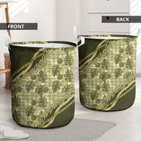 Hawaii Breadfruit Palaka Laundry Basket Omaomao Maile Lei - Polynesian Pride