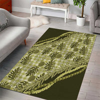 Hawaii Breadfruit Palaka Area Rug Omaomao Maile Lei - Polynesian Pride