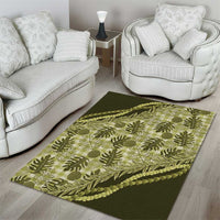 Hawaii Breadfruit Palaka Area Rug Omaomao Maile Lei - Polynesian Pride