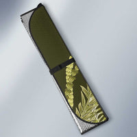 Hawaii Breadfruit Palaka Auto Sun Shade Omaomao Maile Lei - Polynesian Pride