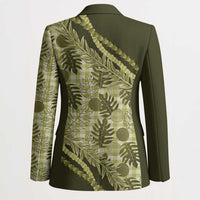 Hawaii Breadfruit Palaka Blazer Omaomao Maile Lei LT9 - Polynesian Pride