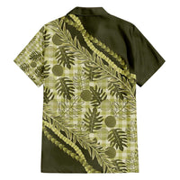 Hawaii Breadfruit Palaka Family Matching Off Shoulder Maxi Dress and Hawaiian Shirt Omaomao Maile Lei LT9 - Polynesian Pride