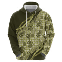Hawaii Breadfruit Palaka Hoodie Omaomao Maile Lei - Polynesian Pride