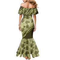 Hawaii Breadfruit Palaka Mermaid Dress Omaomao Maile Lei LT9 - Polynesian Pride