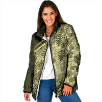 Hawaii Breadfruit Palaka Padded Jacket Omaomao Maile Lei - Polynesian Pride