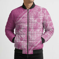 Hawaii Breadfruit Palaka Bomber Puffer Jacket Omaomao Ulaula Maile Lei - Polynesian Pride