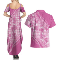 Hawaii Breadfruit Palaka Couples Matching Summer Maxi Dress and Hawaiian Shirt Omaomao Ulaula Maile Lei LT9 - Polynesian Pride