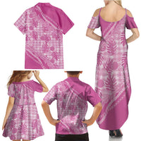 Hawaii Breadfruit Palaka Family Matching Summer Maxi Dress and Hawaiian Shirt Omaomao Ulaula Maile Lei LT9 - Polynesian Pride