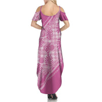 Hawaii Breadfruit Palaka Family Matching Summer Maxi Dress and Hawaiian Shirt Omaomao Ulaula Maile Lei LT9 - Polynesian Pride