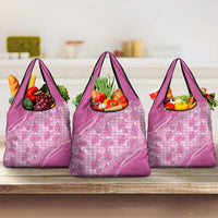 Hawaii Breadfruit Palaka Grocery Bag Omaomao Ulaula Maile Lei - Polynesian Pride