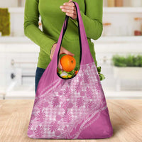 Hawaii Breadfruit Palaka Grocery Bag Omaomao Ulaula Maile Lei - Polynesian Pride