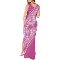 Hawaii Breadfruit Palaka Tank Maxi Dress Omaomao Ulaula Maile Lei LT9 - Polynesian Pride