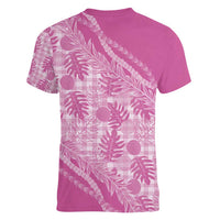 Hawaii Breadfruit Palaka Women V-Neck T-Shirt Omaomao Ulaula Maile Lei - Polynesian Pride