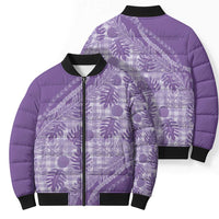 Hawaii Breadfruit Palaka Bomber Puffer Jacket Poni Maile Lei - Polynesian Pride