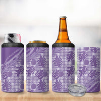 Hawaii Breadfruit Palaka 4 in 1 Can Cooler Tumbler Poni Maile Lei - Polynesian Pride