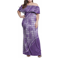 Hawaii Breadfruit Palaka Family Matching Off Shoulder Maxi Dress and Hawaiian Shirt Poni Maile Lei - Polynesian Pride