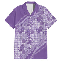 Hawaii Breadfruit Palaka Family Matching Short Sleeve Bodycon Dress and Hawaiian Shirt Poni Maile Lei - Polynesian Pride