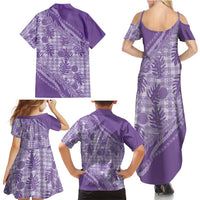 Hawaii Breadfruit Palaka Family Matching Summer Maxi Dress and Hawaiian Shirt Poni Maile Lei - Polynesian Pride