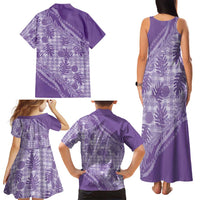 Hawaii Breadfruit Palaka Family Matching Tank Maxi Dress and Hawaiian Shirt Poni Maile Lei - Polynesian Pride