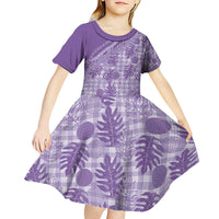 Hawaii Breadfruit Palaka Kid Short Sleeve Dress Poni Maile Lei - Polynesian Pride