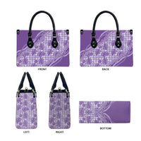 Hawaii Breadfruit Palaka Leather Bag Poni Maile Lei - Polynesian Pride