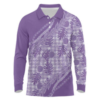 Hawaii Breadfruit Palaka Long Sleeve Polo Shirt Poni Maile Lei - Polynesian Pride