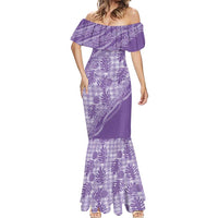 Hawaii Breadfruit Palaka Mermaid Dress Poni Maile Lei - Polynesian Pride