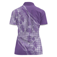 Hawaii Breadfruit Palaka Women Polo Shirt Poni Maile Lei - Polynesian Pride
