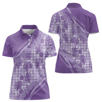 Hawaii Breadfruit Palaka Women Polo Shirt Poni Maile Lei LT9 - Polynesian Pride