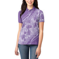 Hawaii Breadfruit Palaka Women Polo Shirt Poni Maile Lei LT9 - Polynesian Pride