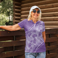 Hawaii Breadfruit Palaka Women Polo Shirt Poni Maile Lei - Polynesian Pride
