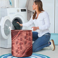 Hawaii Breadfruit Palaka Laundry Basket Ulaula Maile Lei - Polynesian Pride