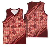 Hawaii Breadfruit Palaka Basketball Jersey Ulaula Maile Lei - Polynesian Pride