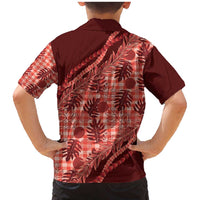 Hawaii Breadfruit Palaka Family Matching Mermaid Dress and Hawaiian Shirt Ulaula Maile Lei - Polynesian Pride