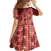 Hawaii Breadfruit Palaka Family Matching Off Shoulder Short Dress and Hawaiian Shirt Ulaula Maile Lei LT9 - Polynesian Pride