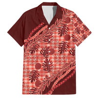 Hawaii Breadfruit Palaka Family Matching Short Sleeve Bodycon Dress and Hawaiian Shirt Ulaula Maile Lei - Polynesian Pride