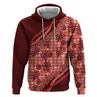 Hawaii Breadfruit Palaka Hoodie Ulaula Maile Lei - Polynesian Pride