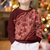 Hawaii Breadfruit Palaka Kid Ugly Christmas Sweater Ulaula Maile Lei - Polynesian Pride