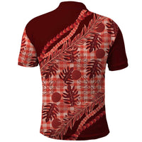 Hawaii Breadfruit Palaka Polo Shirt Ulaula Maile Lei - Polynesian Pride